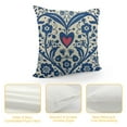 thumbnail image 4 of Nawypu  Floral Throw Pillow Cover Vintage Style Flower Heart Bird Navy Blue White Square Pillow Case Cushion Cover for Home Car Decorative, 4 of 5