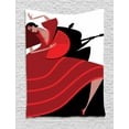 thumbnail image 1 of Spanish Tapestry, Baile Flamenco Dancing Woman Silhouette of Guitarist Man on the Background, Wall Hanging for Bedroom Living Room Dorm Decor, 60W X 80L Inches, Red Vermilion Black, by Ambesonne, 1 of 2