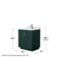 thumbnail image 4 of Wyndham Collection Miranda 30" No Mirror Wood Single Bathroom Vanity in Green, 4 of 5
