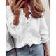 thumbnail image 5 of Camisa blanca de manga larga para mujer, informal, elegante y de negocios, 5 of 5