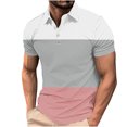 thumbnail image 1 of Camisa Casual de Impresión de Gradiente de los Hombres, Top de Solapa de Manga Corta en Tela de Malla Ligera para el Aire Libre Y el Ocio, Blusa de Suéter Elegante, 1 of 9