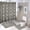 style-311, variant on 4 Pcs Shower Curtain Sets Textured with Non-Slip Rugs Toilet Lid Cover And Bath Mat Bathroom Decor Set Abstract Geometric Decorative Bathroom Accessories Set Decor with 12 Hooks for Bathtub Decor