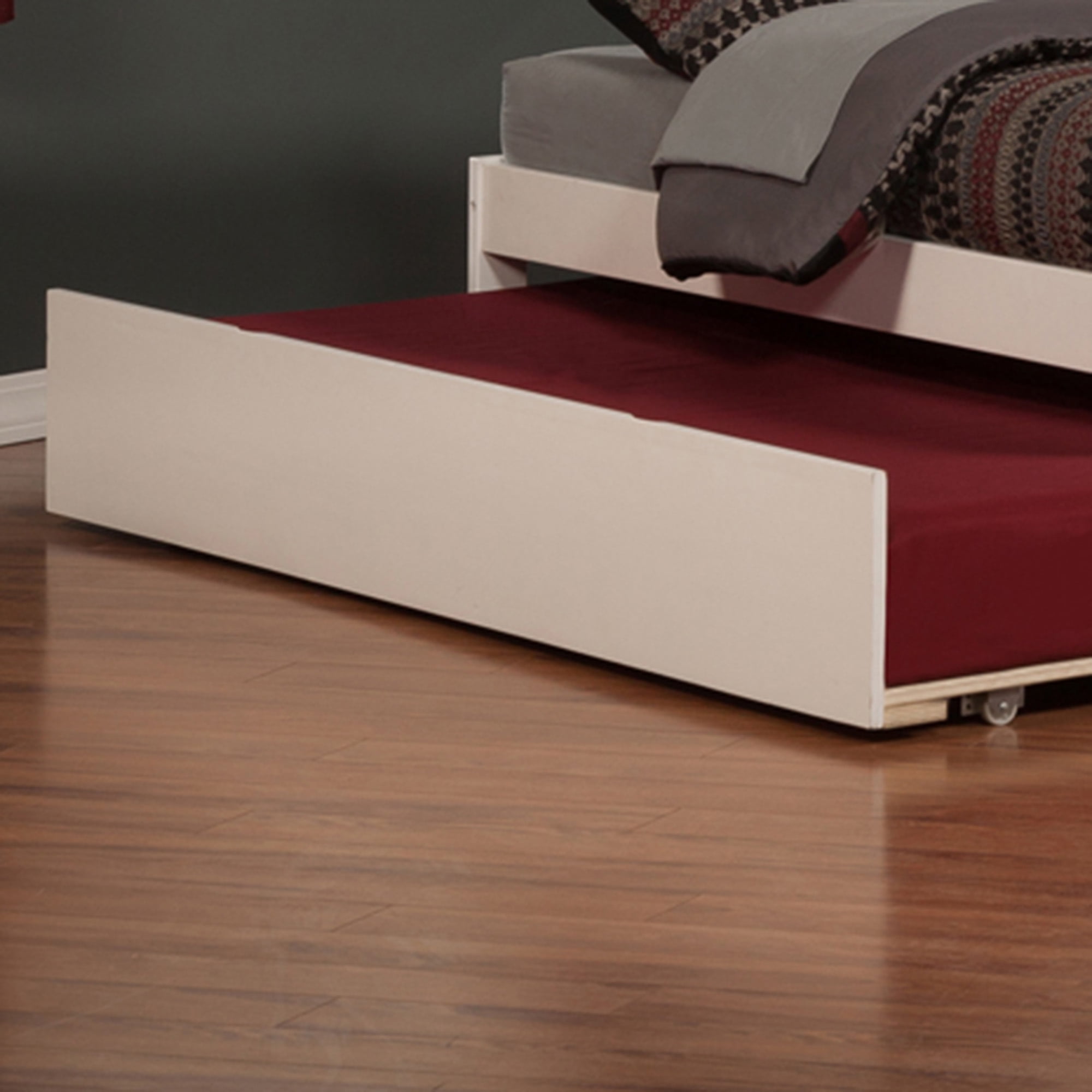 AFI Concord Full Solid Wood Platform Bed with Footboard & Twin Trundle in White