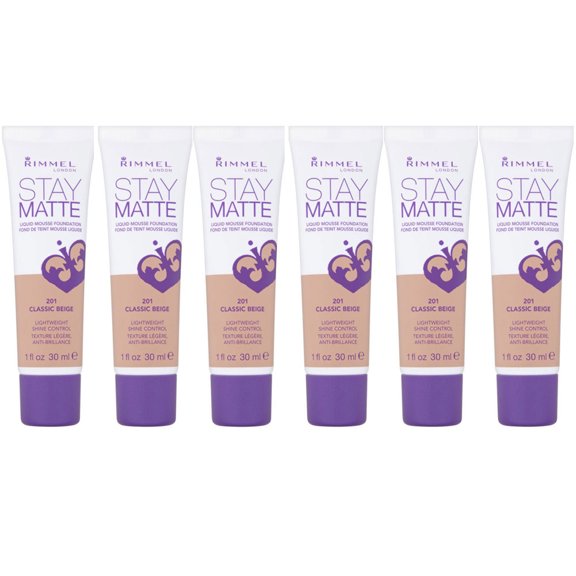 Pack of (6) RIMMEL LONDON Stay Matte Liquid Mousse Foundation - Classic Beige