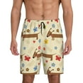 thumbnail image 1 of Fotbe Dachshund Dog And Flower Pantalones Cortos de Pijama para Hombre, Ropa de Dormir, Pantalones de Pijama Cortos para Hombre-4X-Large, 1 of 6
