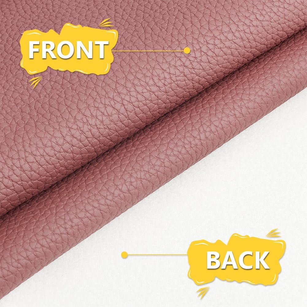 1 Yard Lichee Pattern PVC Leather Fabric for DIY Bag Clothing Accessories Dark Red 1400x1mm
