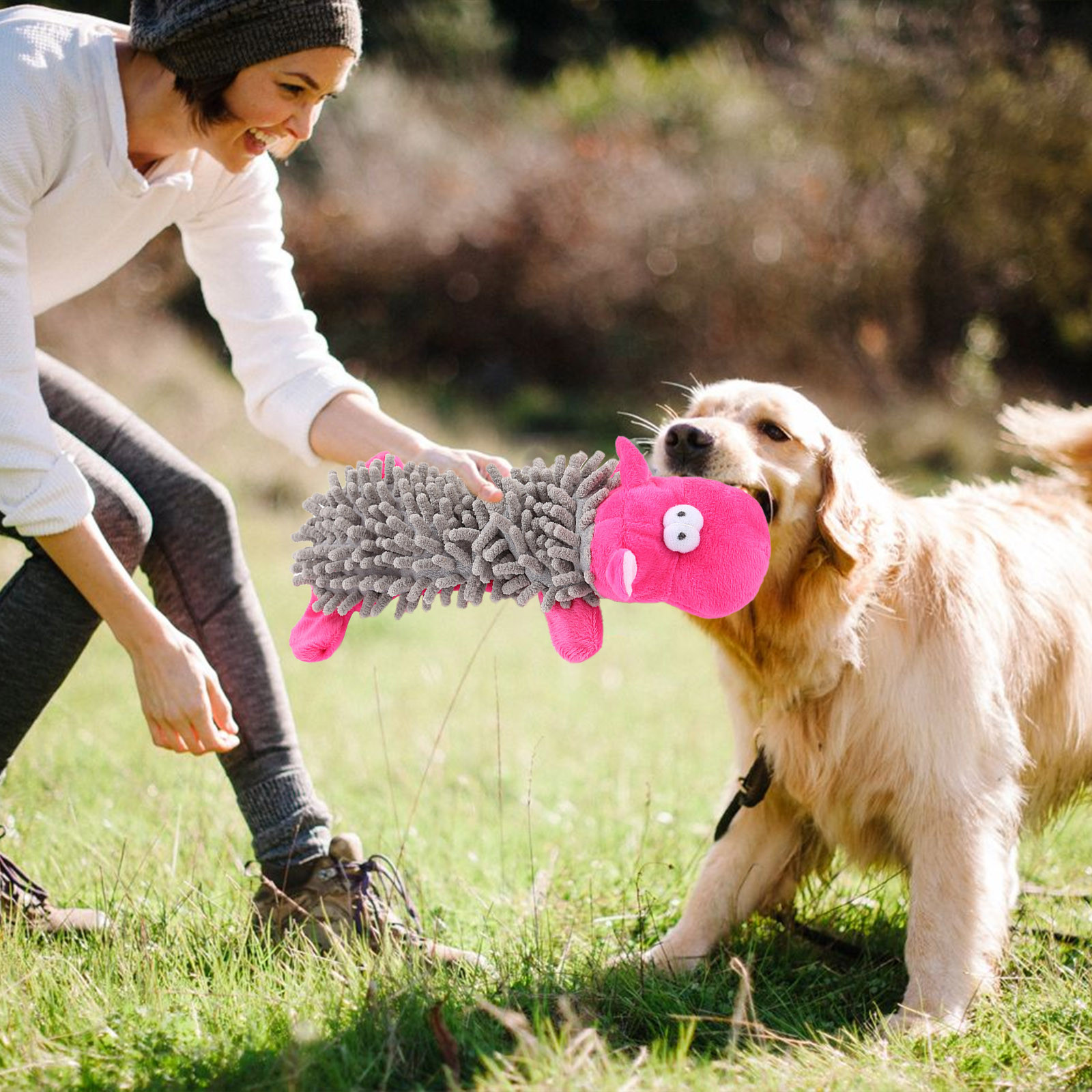 Animals Upgrade Interactive Squeaky Dog Toys Plush Puppy Chew Toys Giggle  Dog Balls Durable For Tug Pet Toys For Small Dogs Kids Creative Toy Holiday  Gifts 