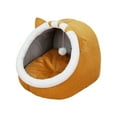 thumbnail image 1 of Cama para gatos, cueva, camas para mascotas, tiendas de campaña, manta antideslizante para gatitos, casa para mascotas, perrera cálida para cachorros, , gato amarillo, M, 1 of 8