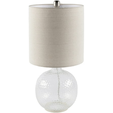 Livabliss Nereus Traditional Accent Table Lamp, 21-inch, Clear with Beige Shade