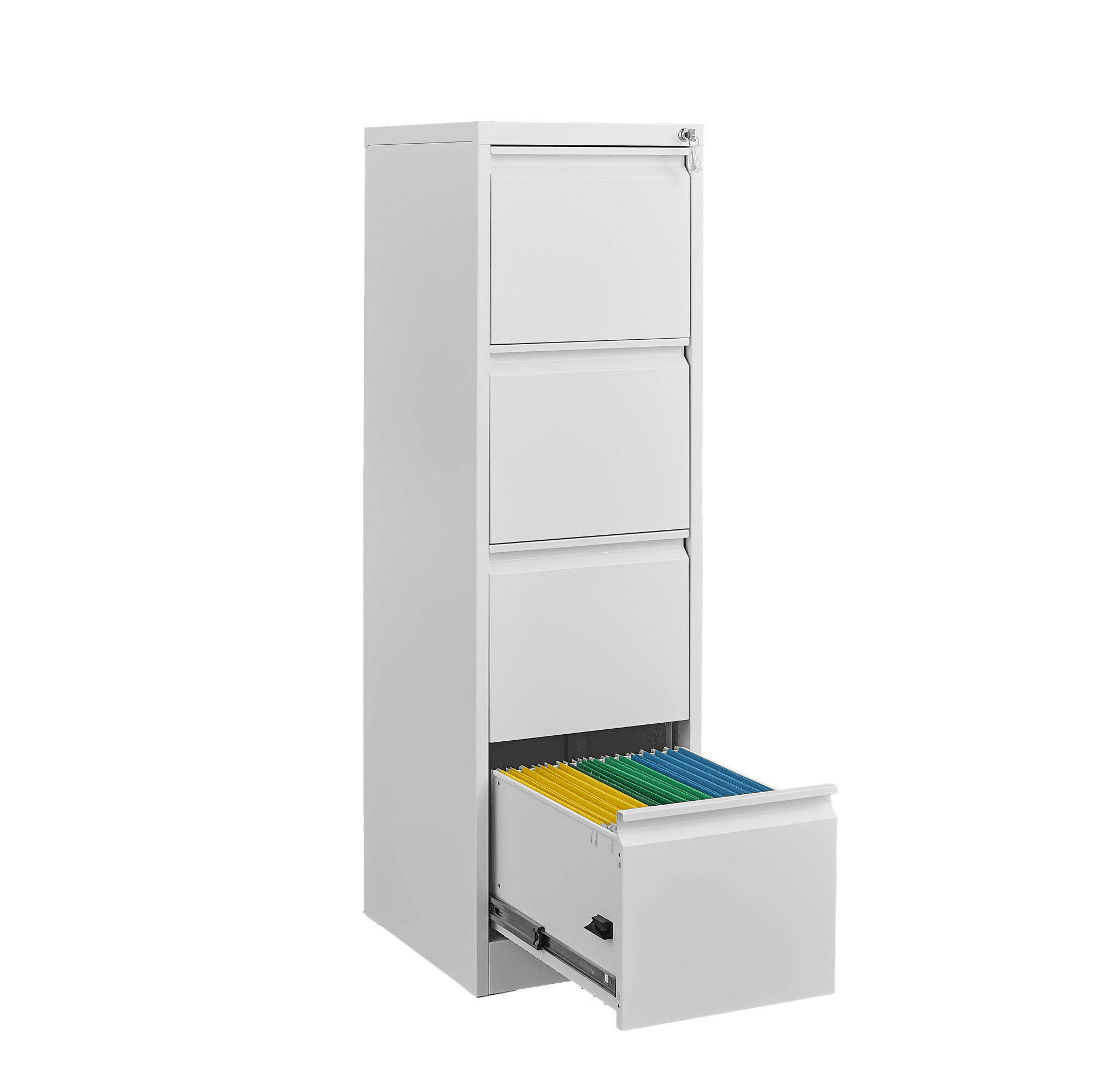 Dtwnek 4 Drawer File Cabinet with Lock, Metal Vertical File Storage Cabinet Office Home Steel Cabinet for A4/Letter Size, White