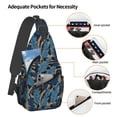 thumbnail image 3 of Lsque Blue Leaves A Pattern Cross Chest Bag Diagonally – Premium Durable Front Chest Sling with Adjustable Padded Strap, High-Capacity Storage, 3 of 7
