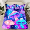 thumbnail image 2 of jejeloiu Neon Cartoon Mushroom Twin Sheet Sets,Watercolor Ombre Effect Bedding For Girls 3 Pieces, 2 of 7