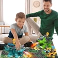 thumbnail image 4 of > 3-in-1 Walking Triceratops Dinosaur Toy for Boys 3-8, Electric Robot Dino with Realistic Mist Spray & Colorful LED Glowing Horns, Interactive Battle Dinosaur with Action Figure & Missile Launchers,, 4 of 5
