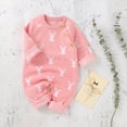 thumbnail image 4 of Baby Jumpsuit Easter Bunny Knit Sweater Romper Long Sleeve Jumpsuit Clothes for Unisex Pink 6 Months-12 Months, 4 of 7