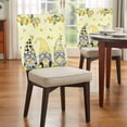 thumbnail image 4 of Yellow Lemon Gnome Chair Covers Set of 6 Summer Fruit Pink Flower Plant Chair Back Covers Stretch Removable Washable Slipcovers Protector for Dining Room Kitchen Party Decor, 4 of 9
