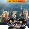 thumbnail image 2 of Ventilador de refrigeración para coche, circulador de aire de refrigeración eléctrico de doble cabezal de 12 V/24 V, ventilador automático giratorio de 360 ​​grados para sedán SUV/RV/barco/camión/vehículos automáticos (24 V) Rojo Verde, 2 of 5