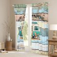 thumbnail image 3 of Castle Fairy Vintage Happy Camping Camper Blackout Curtains Set of 2 (52x84 Each) for Kids, Rustic RV Art Window Curtains for Bedroom, Blue Beige, 3 of 6