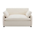 thumbnail image 3 of 50*43" Oversized Chenille Single Sofa Chair, Wide and Deep Seat Accent Chair, Modern Upholstered Comfy Armchair, Couch Lounge with Pillows for Living Room&Apartment (Cream), 3 of 11