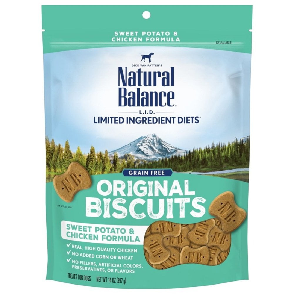Natural Balance L.I.T. Limited Ingredient Treats Sweet Potato & Chicken Formula Dry Dog Treats, 14-Ounce