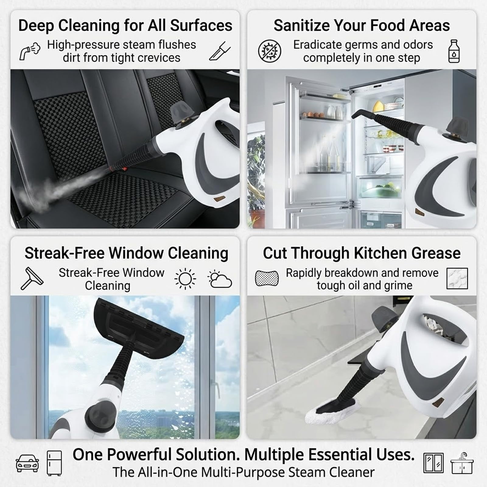 Vapelle Steam Cleaner, Vapelle Puresteam Pro, Portable Steam Cleaner with 12PCS Accessories, Multi-purpose Steamer for Home Use, Cleaning Floor, Kitchen