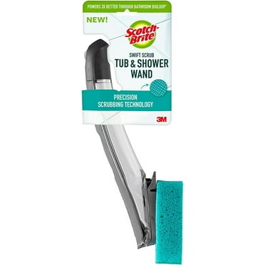 Scotch-Brite Swift Scrub Tub & Shower Wand, Ideal for Bathroom Buildup, Glass Door, Shower and Bath Cleaner, Soap Scum Remover, 1 Wand