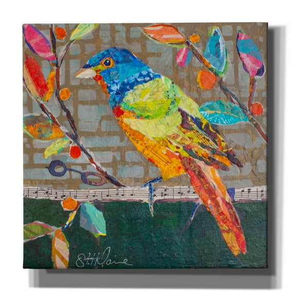 Epic Graffiti 'Bunting Blue' by St. Hilaire Elizabeth, Canvas Wall Art, 18"x18"