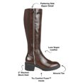 thumbnail image 2 of Journee Collection Womens Morgaan Tru Comfort Foam Wide Calf Stacked Heel Knee High Boots, 2 of 7