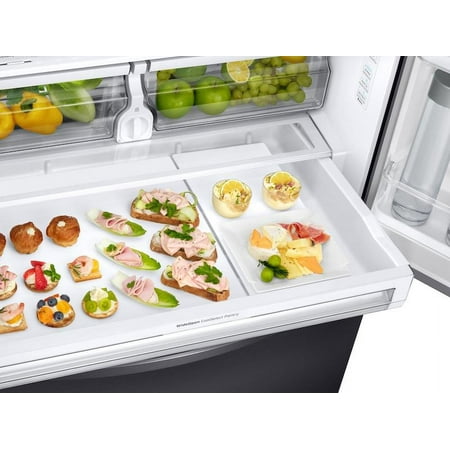 Samsung - 28 Cu. Ft. French Door Fingerprint Resistant Refrigerator with CoolSelect Pantry - Black stainless steel