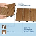 thumbnail image 5 of EuKer Interlocking Deck Tiles, 11.81" x 11.81" Outdoor Flooring for Balcony, Poolside, Patio, Set of 22, Brown, 5 of 8