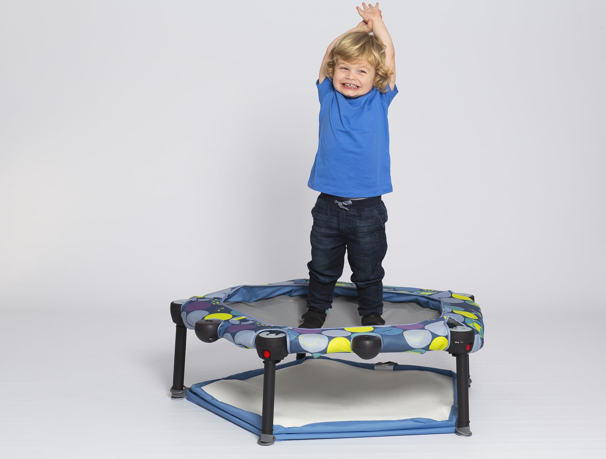 Eezy Peezy 3-in-1 Folding Ball Pit, Toddler Bouncer & Trampoline with Safety Handle, 62 Play Balls Included, Indoor/Outdoor Active Play for Babies, Toddlers & Kids Ages 10 Months-5 Years
