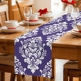 thumbnail image 5 of Purple Boho Table Runner 90 Inches, Vintage Classic Bohemia Flower Textured Bed Runner Dresser Scarves Tabletop for Indoor Outdoor Parties/Ceremony/Banquet, 13" x 90", 5 of 9