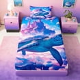thumbnail image 4 of Manfei Fantasy Sea Turtle Twin Sheet Sets for Kids Boys and Girls, Magical Princess Castle Bedding 3 Pieces, 1 Flat Sheet, 1 Fitted Sheet and 1 Pillowcase, 4 of 6