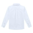 thumbnail image 4 of Bienzoe Boy's School Uniform Long Sleeve Shirt White 7, 4 of 9