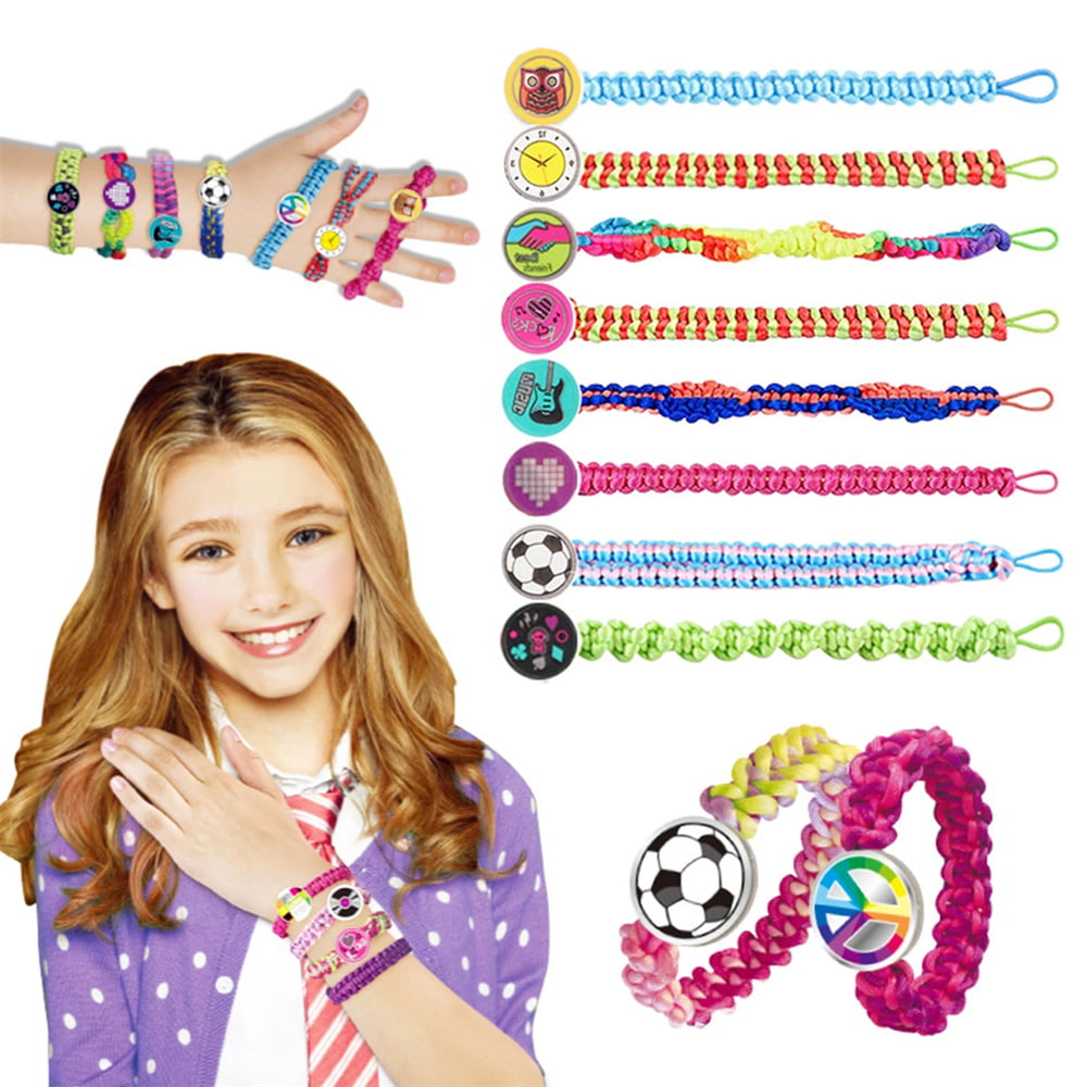 Nktier Color Rope Bead Kit Girl Friendship Bracelet Making Kit Color Bead Tool Kit Girl Handicrafts Color String Friendship Bracelet, Girl's, Size
