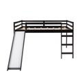 thumbnail image 3 of Loft Bed with Slide and Ladder for Boys and Girls, Full Size Wood Loft Bed Frame with High Safety Guard Rails, Multifunctional Design Wooden Bed Frame with Headboard and Footboard for Bedroom Dorm, 3 of 7