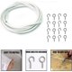 thumbnail image 2 of White Window Net Curtain Wire Cord Cable With 8 Hooks & 8 Eyes (3 Meter Net Curtain Wire+8 Hooks+8 Eyes), 2 of 5