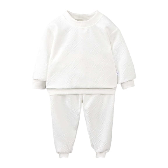 SGMVNU Toddler Girls Boys Clothes Kids Outfits Shirts Sets Size 100 Baby Autumn Winter Sweatshirts Pants Outfit Suit Children Clothing Set White