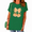Green, variant on UNISHE Plaid Bow Pumpkin Cute Hand Drawn Fall Design for Women Short Sleeve Crew Neck Graphic Tee