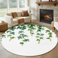 thumbnail image 3 of Summer Leaf Round Area&nbsp;Rug 7ft Green Gradient Plant Watercolor Non-Slip&nbsp;Washable Circle Rugs Soft Felt Indoor Floor Mat for Bedroom Kitchen Living Room Bathroom, 3 of 9