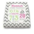 thumbnail image 2 of Personalized Canvas Birth Announcement Nursery Decor Gift, Sailboat Design, Custom Name, Date, Weight & Length, Unique Boys & Girls Baby Shower Wall Art Presents, Color Gray # 4, Size - 10X12, 2 of 5