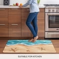thumbnail image 5 of Ocean Beach Door Mat&nbsp;Indoor Outdoor Entrance, Non Slip Small Rug for Kitchen Bathroom Entryway Rug, Starfish Sea Waves Coastal Seaside Sand Washable Doormat Floor Mat 18x30 Inch, 5 of 8