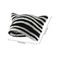 thumbnail image 3 of Gorro de lana tejido a rayas diablillo blanco y negro para mujer con orejas de gato bonito gorro puntiagudo ANGGREK Otros, 3 of 8