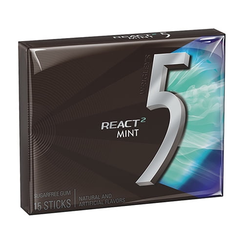 Wrigleys 5 React Mint Flavor Sugar Free Gum 15 Ea, 10 Pack, 3 Pack ...