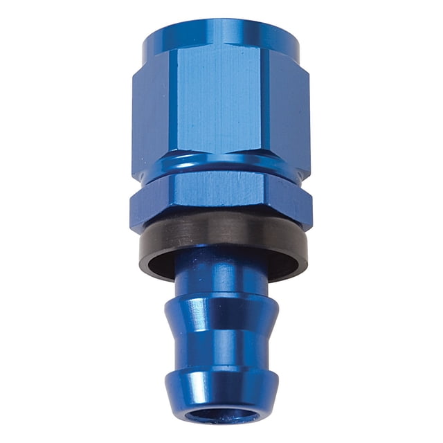 Edelbrock 624030 Twist-Lok Aluminio Anodizado Rojo/Azul -10An Extremo De Manguera Recto