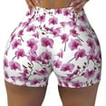 thumbnail image 2 of Picia Orchids Flowers Printed Workout Shorts for Women Seamless Scrunch Butt Lifting High Waisted Yoga Gym Booty Running Moisture-wicking Short Pants-X-Large, 2 of 9