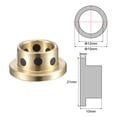 thumbnail image 2 of Uxcell 12mm x 15mm x 10mm Flanged Sleeve Bearings Wrapped Oilless Bushings Brass 2 Pack, 2 of 5