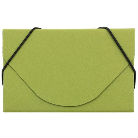JAM Business Card Holder Case, Lime Green Kraft, 1/Pack