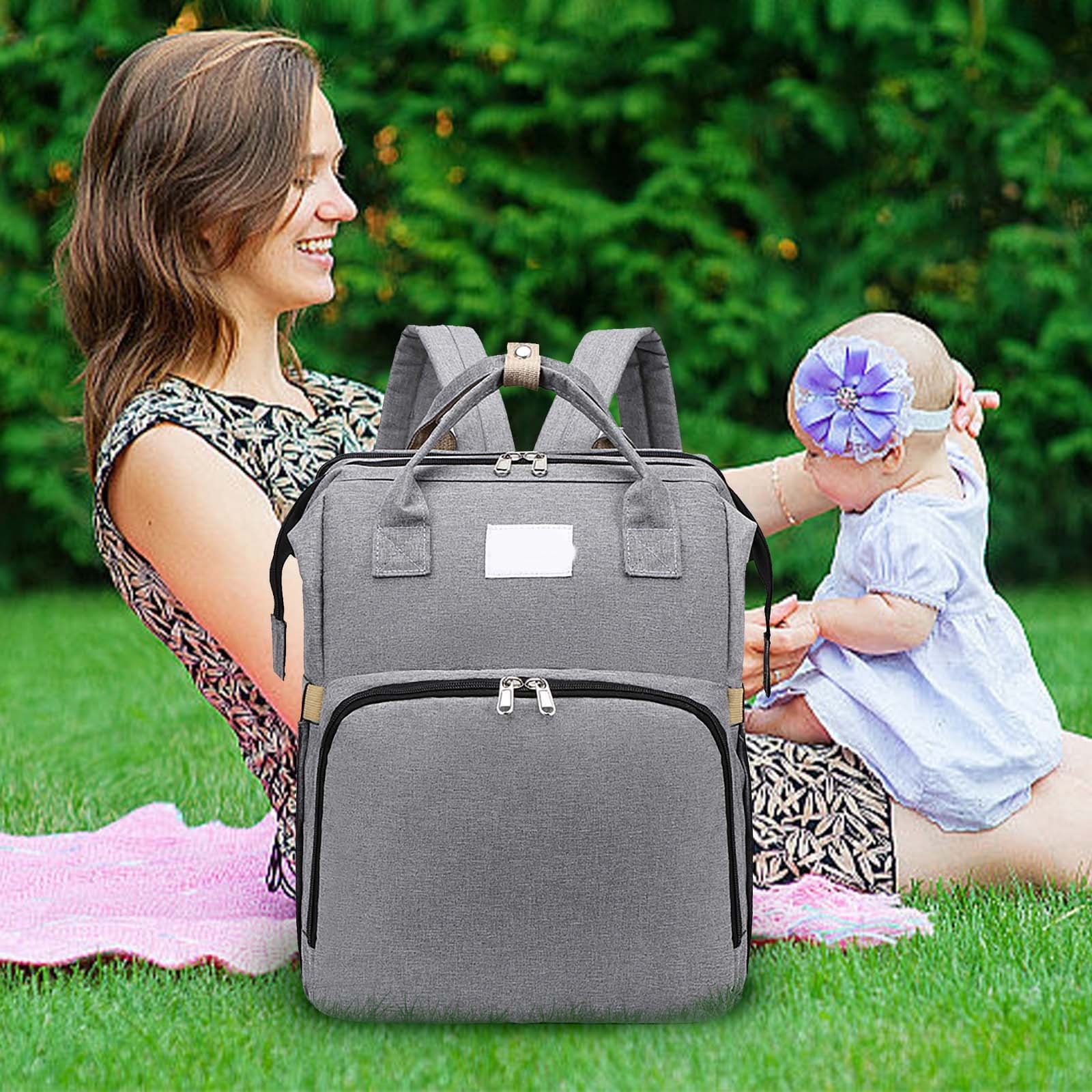 Baby Diaper Bag Backpack,Diaper Bag Backpack with Changing Station,Large Baby Diaper Bag,Multifunctional Travel Diaper Waterproof Backpack for Baby,With Portable Diaper Pad