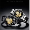 thumbnail image 5 of GUANQIN Original Delicate Skeleton Mechanical Watches for Men Automatic Slef-Wind Luxury Stainless Steel Wrist Watch, Luminous Dial, 30M Waterproof, 5 of 7