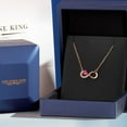 thumbnail image 6 of Gem Stone King 18K Rose Gold Plated Silver Pink Created Sapphire Infinity Pendant Necklace for Women (0.62 Cttw, Heart Shape 4MM, with 18 inch Silver Chain), 6 of 6
